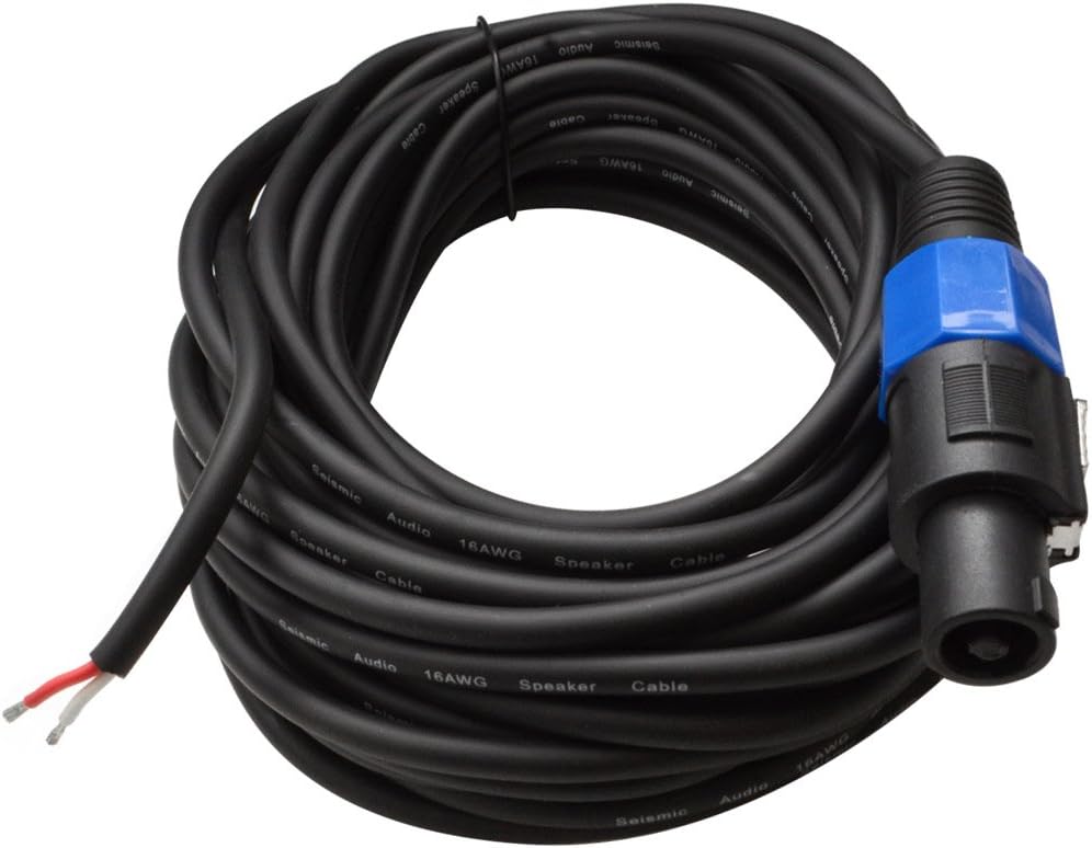 50 Foot Raw Wire to Speakon Speaker Cable 16 Guage Pack of 2 O672531