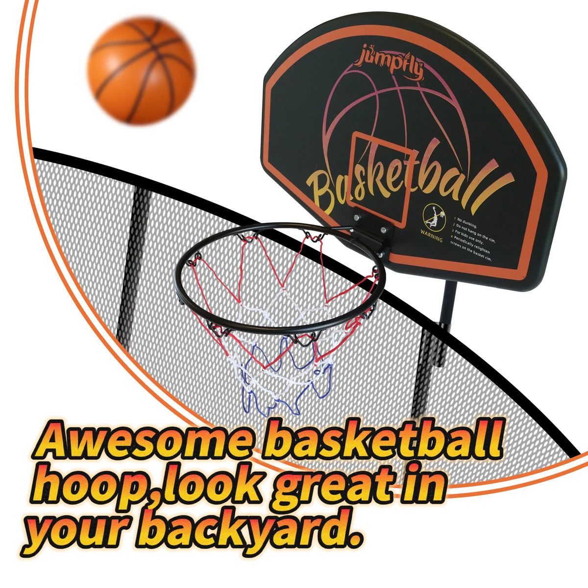 10FT Trampoline with Basketball Hoop and Enclosure Z89418