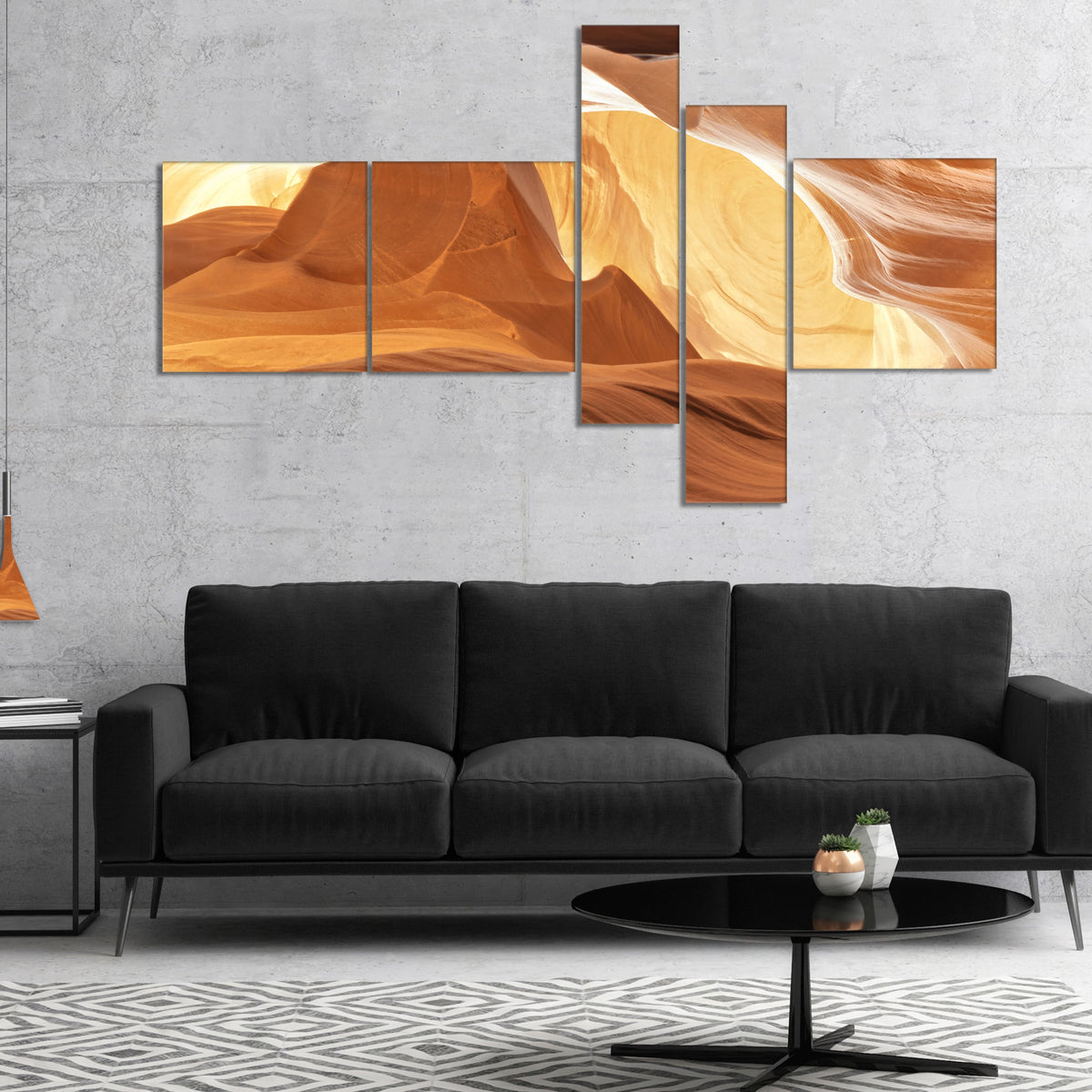 Brown 4 Panels Landscape Photography Canvas Print K2393