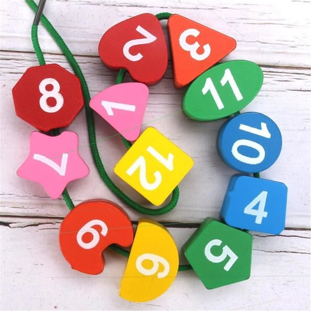 Wooden Shape Color Sorting Clock Toy Number Blocks Puzzle Stacking Sorter Jigsaw N31118