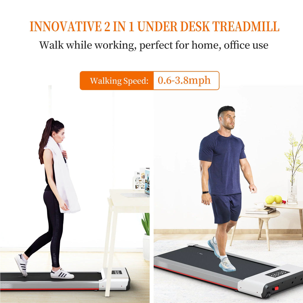 300lb White Portable Under Desk Treadmill I26316