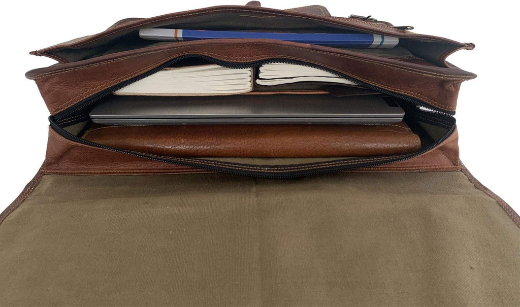 18 INCH Leather Laptop Messenger Bag H897