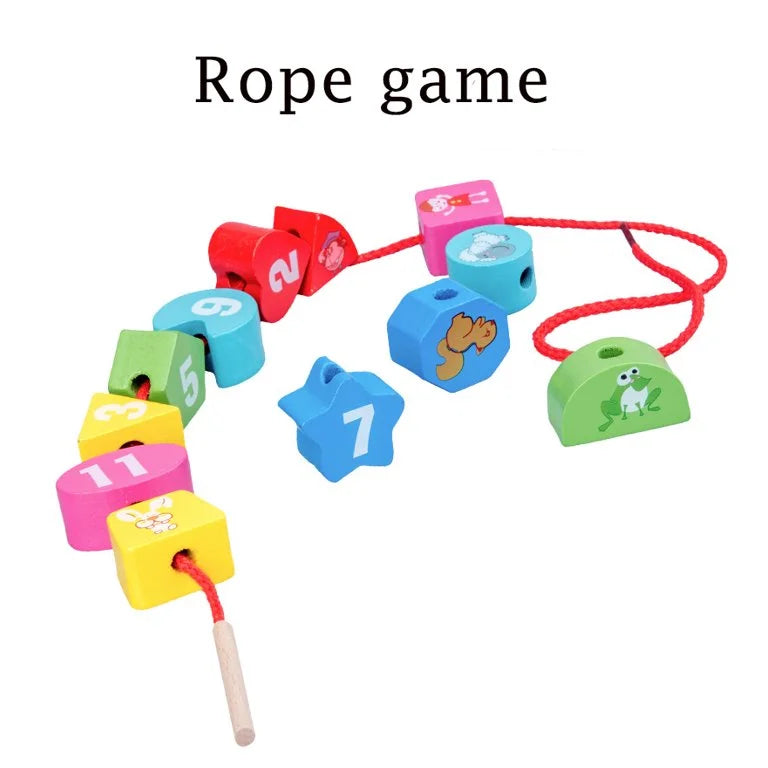 Wooden Shape Color Sorting Clock Toy Number Blocks Puzzle Stacking Sorter Jigsaw N31118