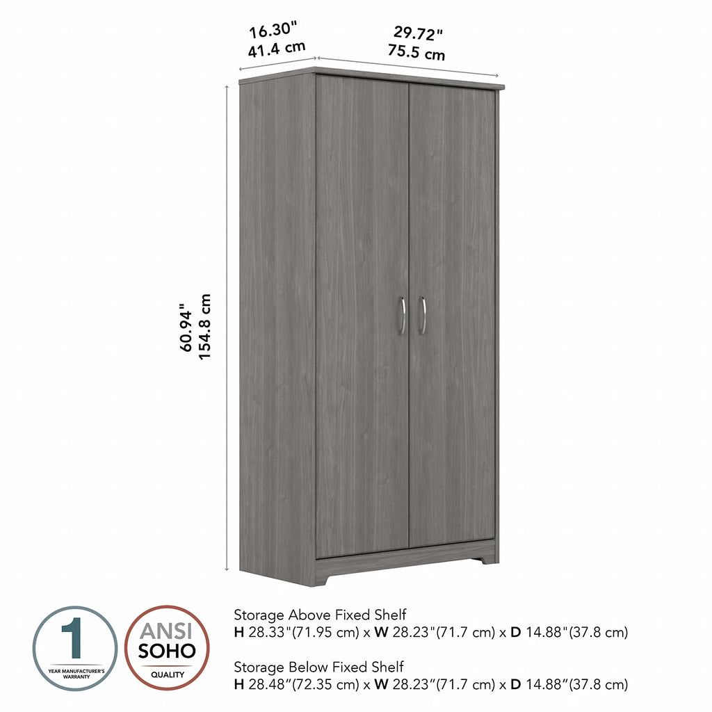 Tall Storage Cabinet with Doors in Modern Gray K447