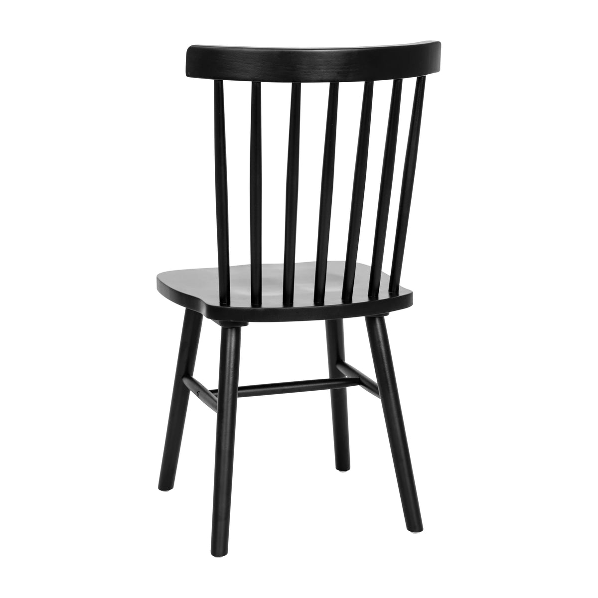 Set of 2 Black Solid Wood Spindle Back Dining Chairs S36474