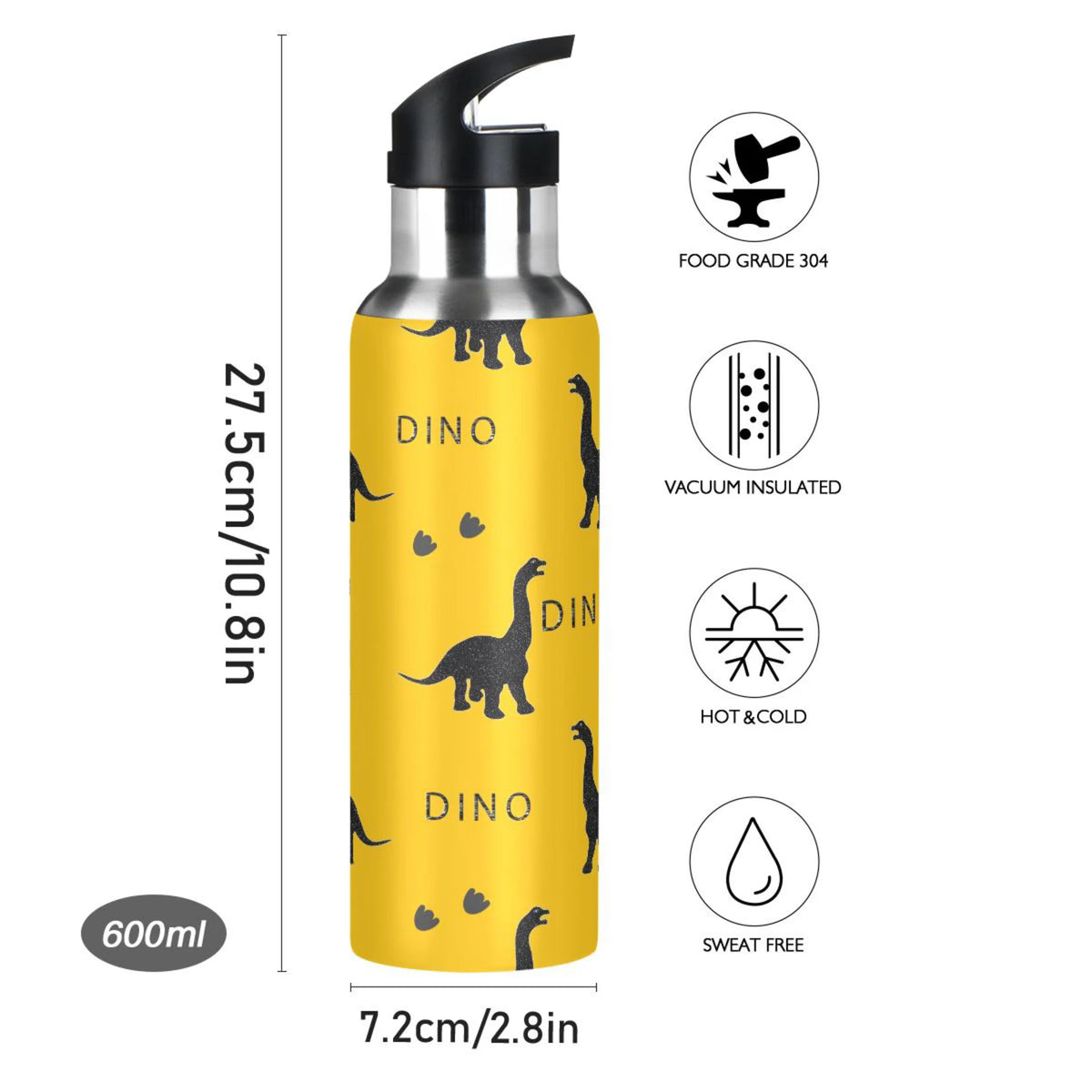 Stainless Steel Insulated Water Bottle with Straw Lid O84583