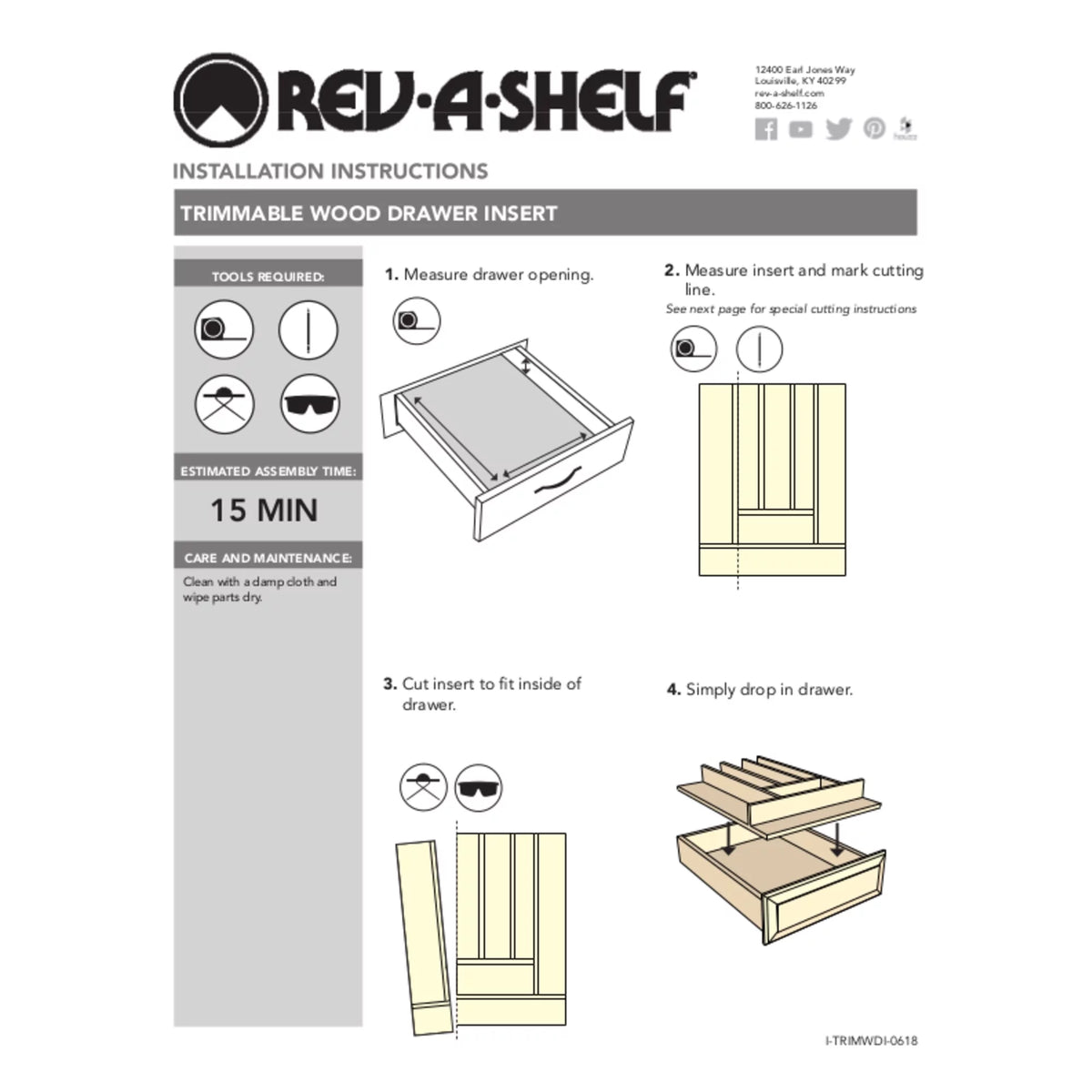 Wood Kitchen Drawer Utility Tray Insert C949081