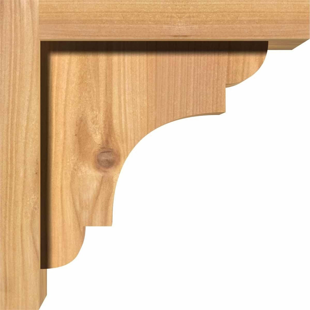 7 1/2x22W x 12x22D x 28x22H Smooth Corbel with Backplate, Western Red Cedar P8686