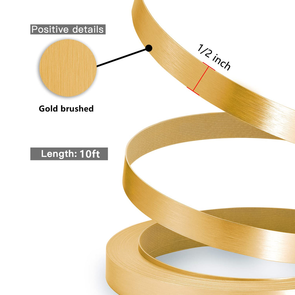 Gold Edge Brushed Aluminum Edge Banding Trim Pack of 2 Z615114