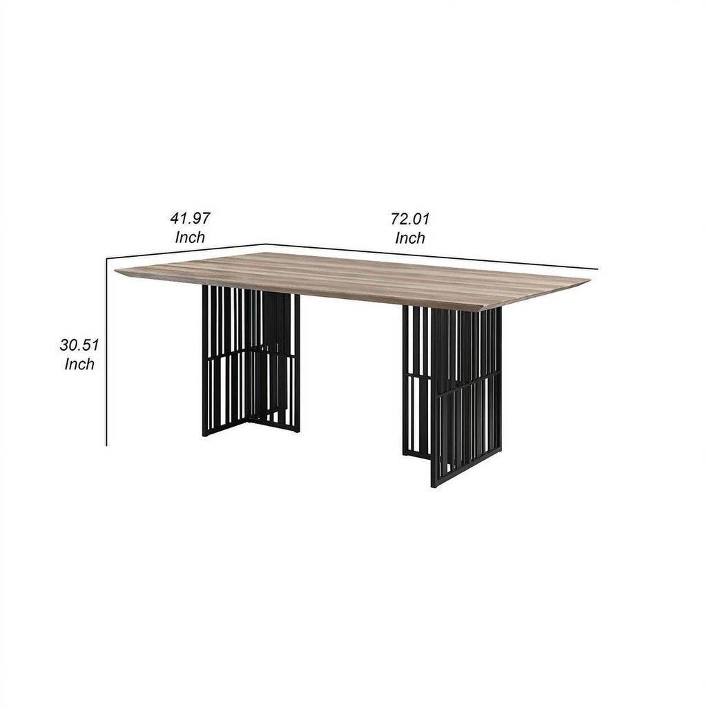 72 Inch Distressed Brown Dining Table E66888