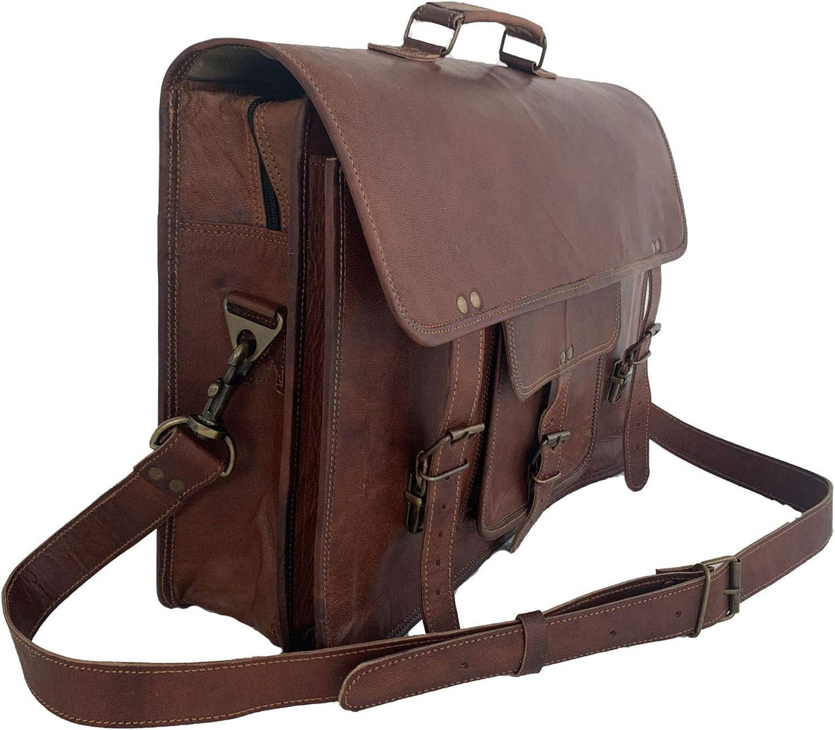 18 INCH Leather Laptop Messenger Bag H897