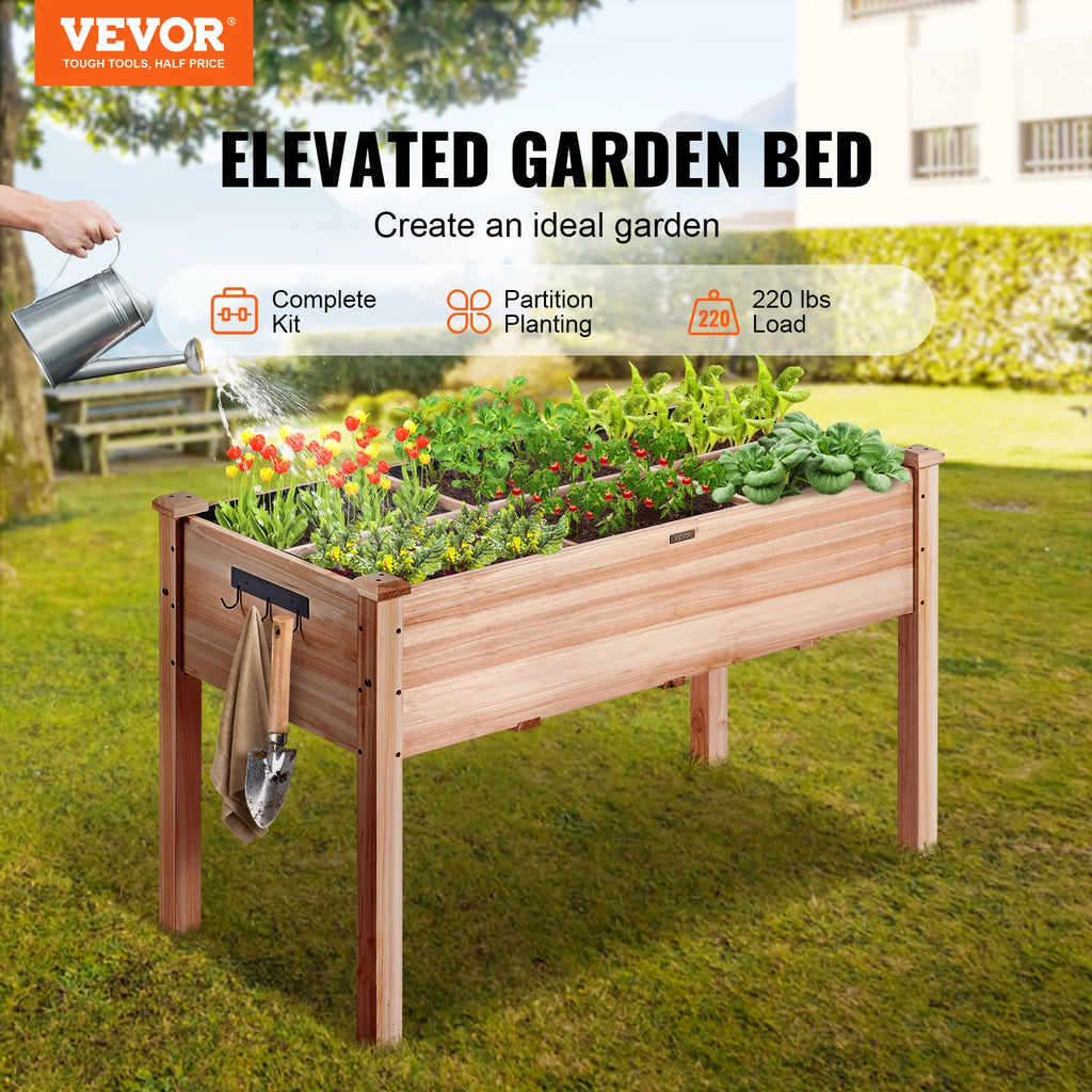 Wooden Raised Garden Bed with Non-Woven Liner C266