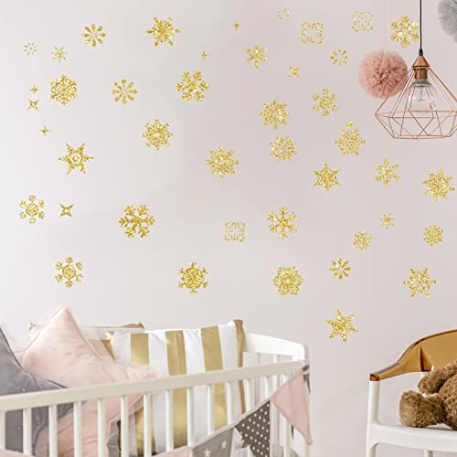 9 Sheets Snowflake Wall Decal Silver Window Clings Removable Stickers P56438