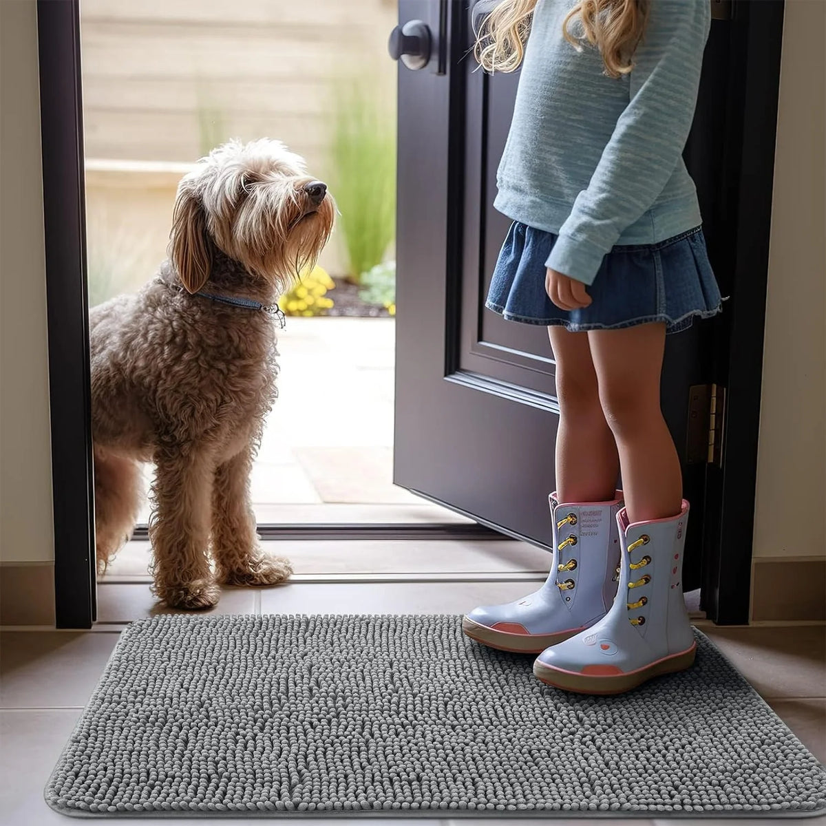 Non-Slip Washable Microfiber Door Mat M58825
