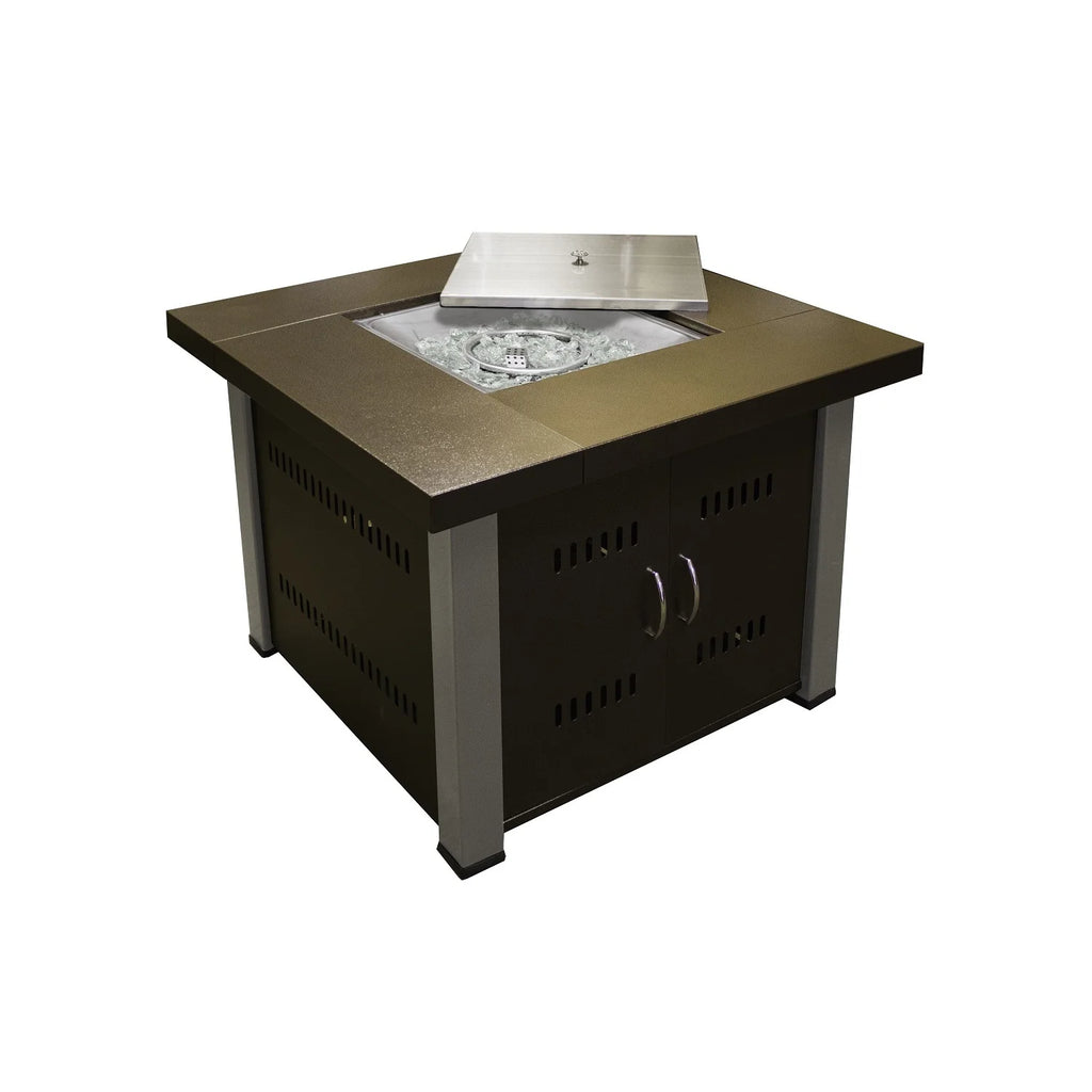 Propane Fire Pit Hammered Bronze and Stainless Steel Finish G246