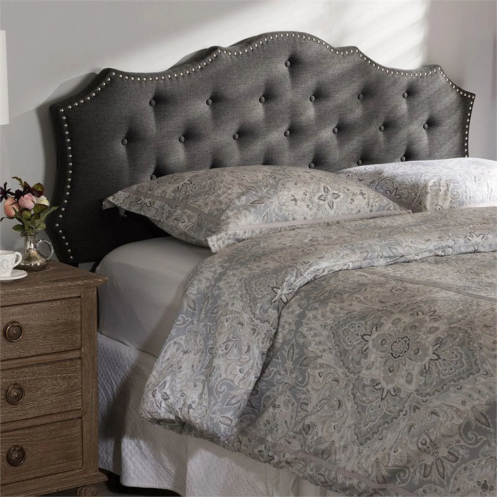 Tufted Queen Panel Headboard in Dark Gray W56981
