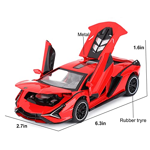 Blue Metal Model Car with Light and Sound Pull Back Toy Car B833203