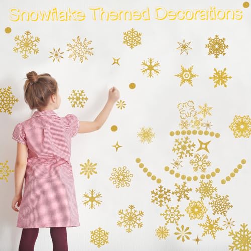9 Sheets Snowflake Wall Decal Silver Window Clings Removable Stickers P56438
