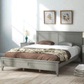 Pine Queen Size Platform Bed Frame with Headboard J5414