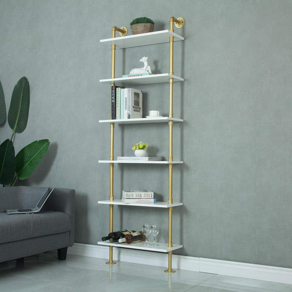 6-Tiers Wood Ladder Shelf Bookcase O622701