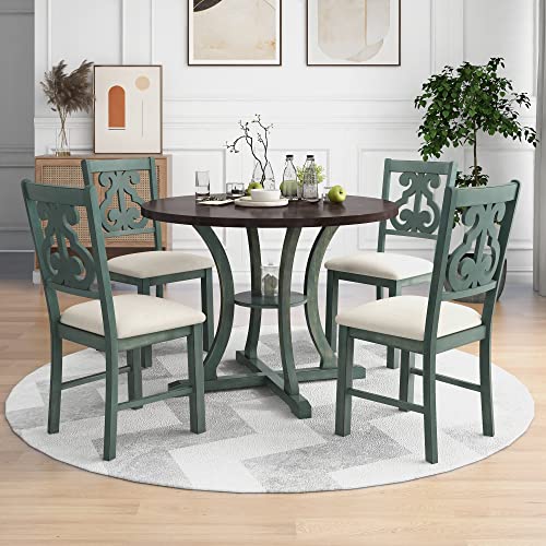 6-Piece Dining Set with Rectangular Table and 4 Fabric Upholstered Chairs and Bench W96506