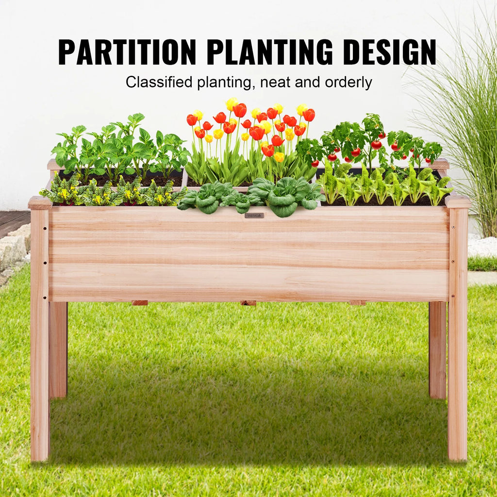 Wooden Raised Garden Bed with Non-Woven Liner C266