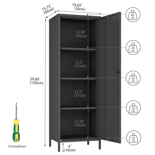 White 3 Shelf Steel Storage Cabinet G70051