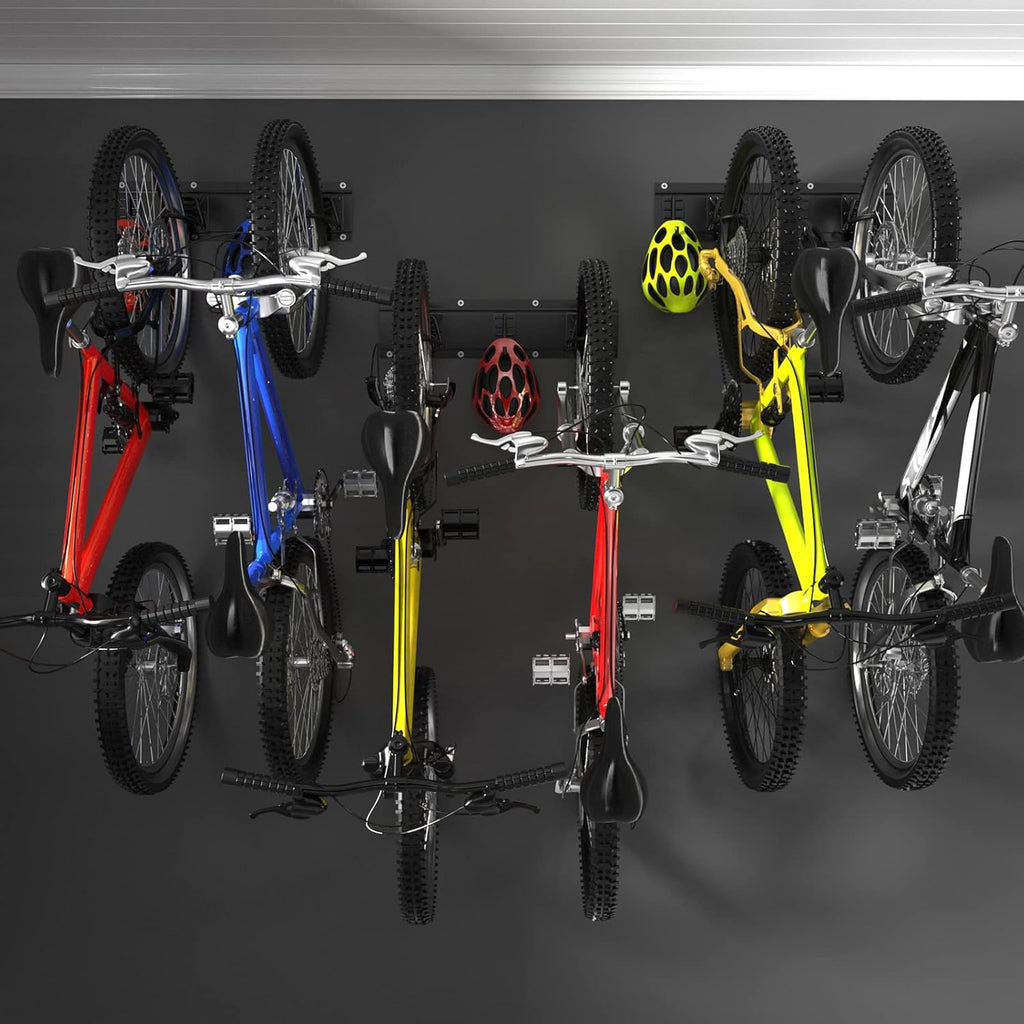 Wall Mount Bike Rack for 6 Bicycles with Adjustable Bike Hooks, Pack of 2 X58427