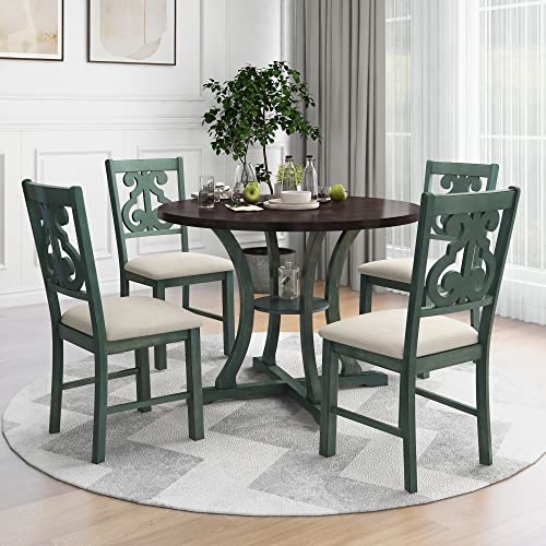 6-Piece Dining Set with Rectangular Table and 4 Fabric Upholstered Chairs and Bench W96506
