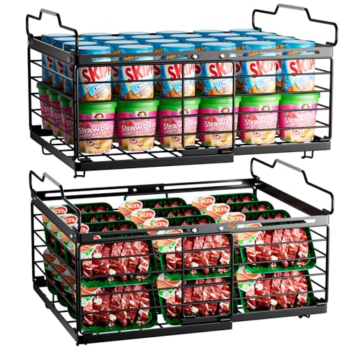 2 Pack Stackable Large Metal Freezer Organizer Bins Y172340