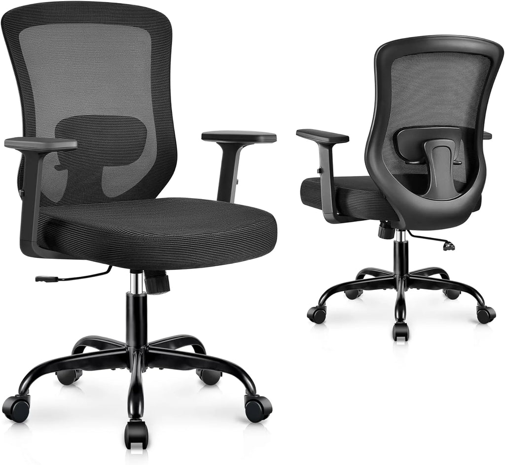 Black Ergonomic Mesh Office Chair with Lumbar Support I115