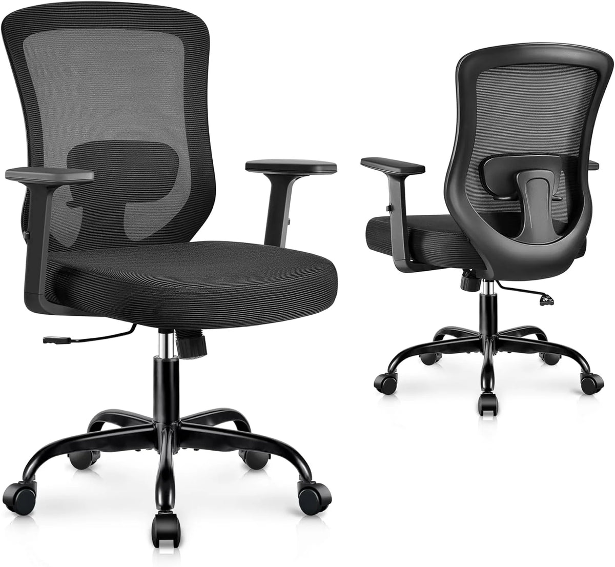 Black Ergonomic Mesh Office Chair with Lumbar Support I115