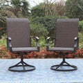 Brown Wicker Swivel Patio Dining Chairs F3193