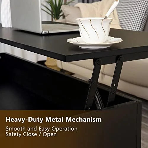 LED Lift Top Coffee Table with Charging Station I87231