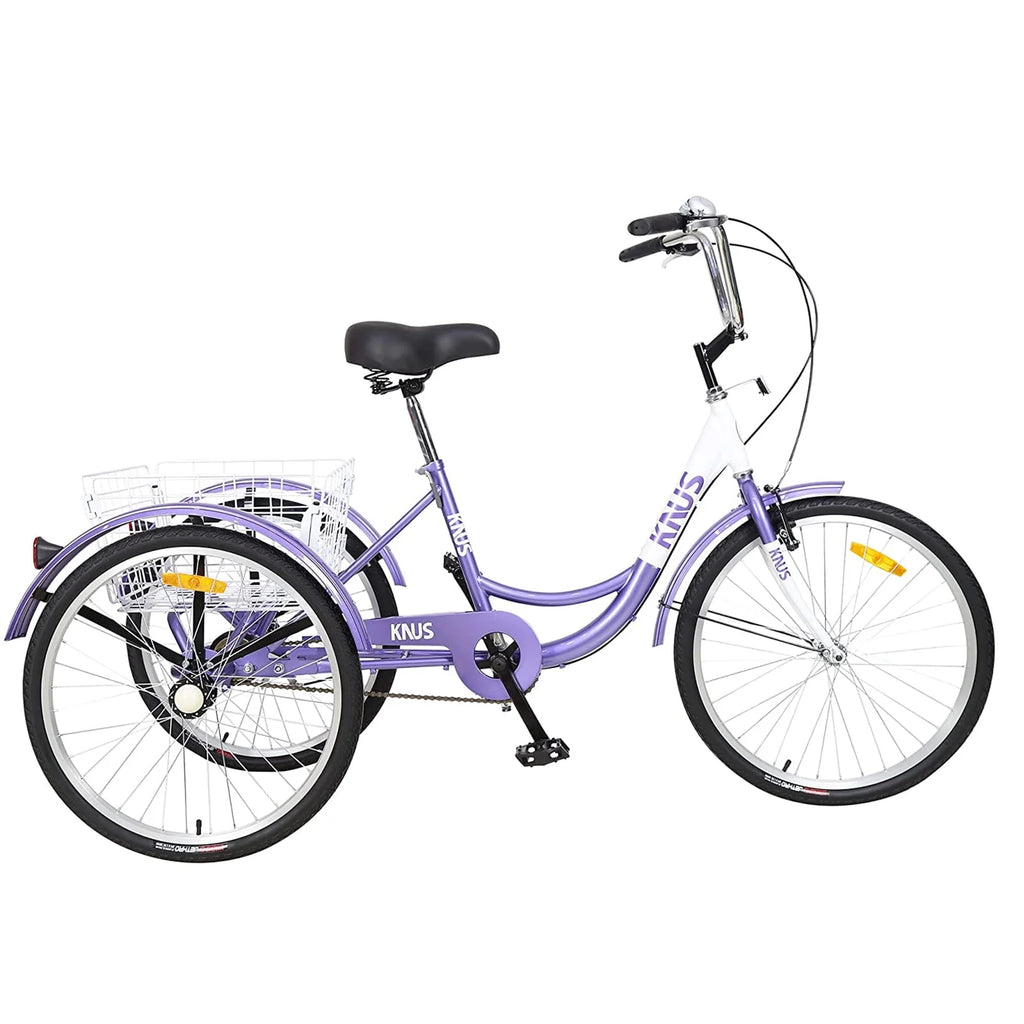 26 Inch Single Speed Adult Tricycle with Shopping Basket W453