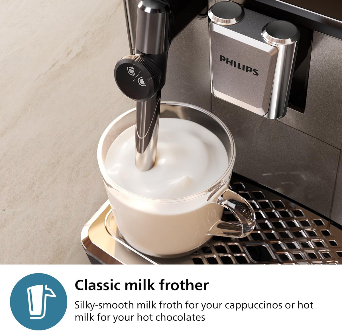 Fully Automatic Espresso Machine with Touch Display, Milk Frother, Ceramic Grinder, AquaClean Filter, Black Chrome E4585