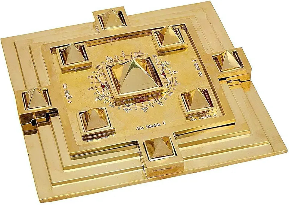 Brass Vastu Pyramid Yantra 9x9 inch R8445