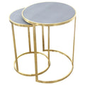 Faux Shagreen Nesting Tables 2 Piece Set E668