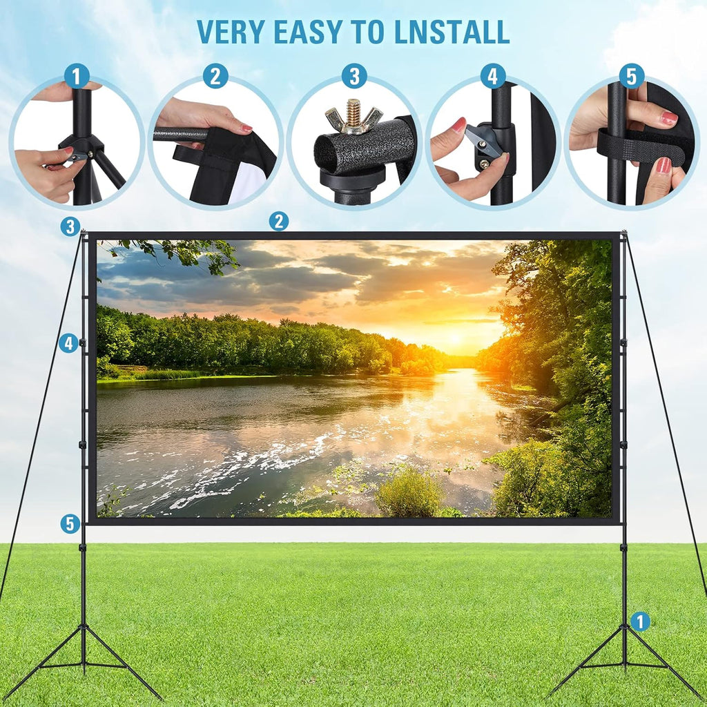 180 Inch Pull Down Projector Screen with Stand F14340