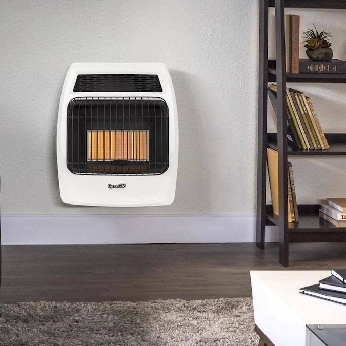 White Wall or Floor Mount Indoor Natural Gas or Liquid Propane Vent-Free Convection Heater G521