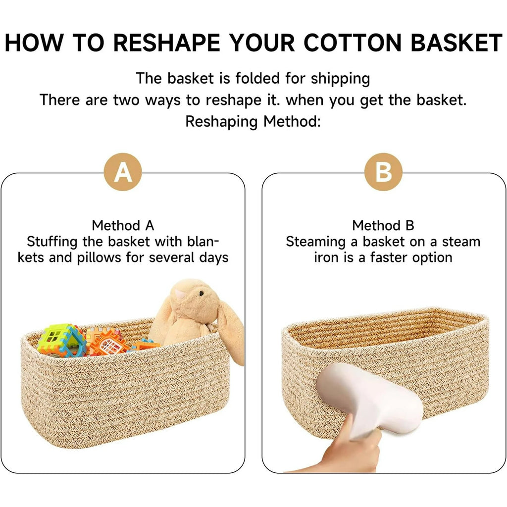 Small Storage Baskets 3 Packs Light Pink H52601