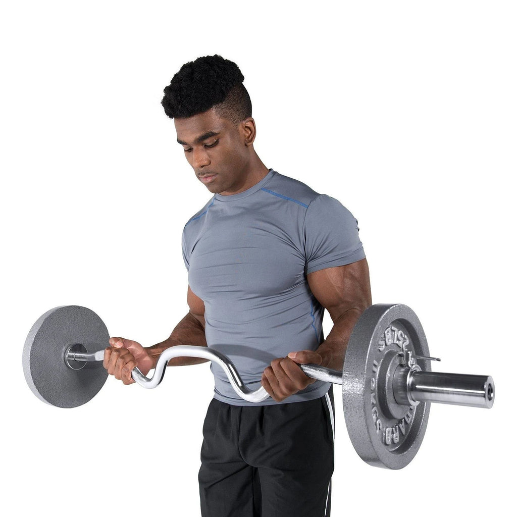 Chrome Olympic Super Curl Bar Z9130
