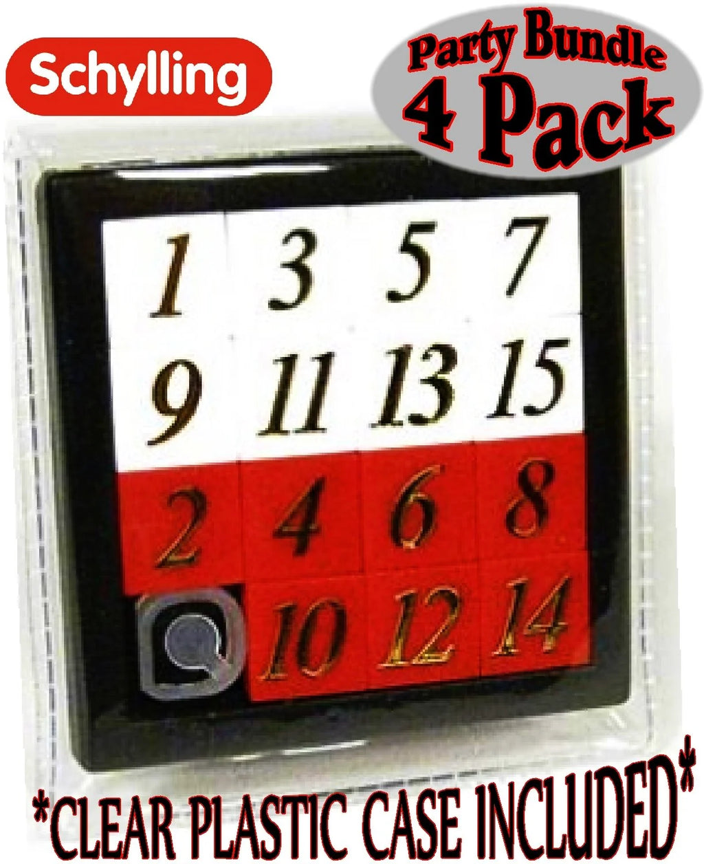 4 Pack Number Slide Brain Teaser with Clear Carry Case D629518