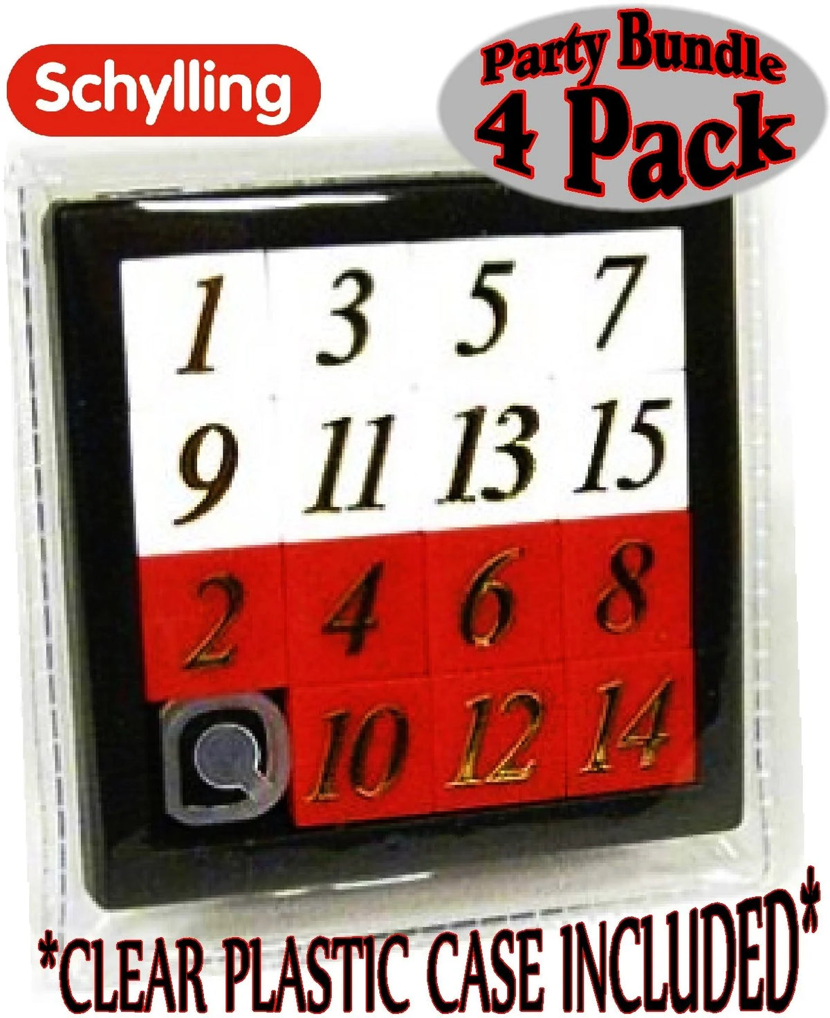 4 Pack Number Slide Brain Teaser with Clear Carry Case D629518