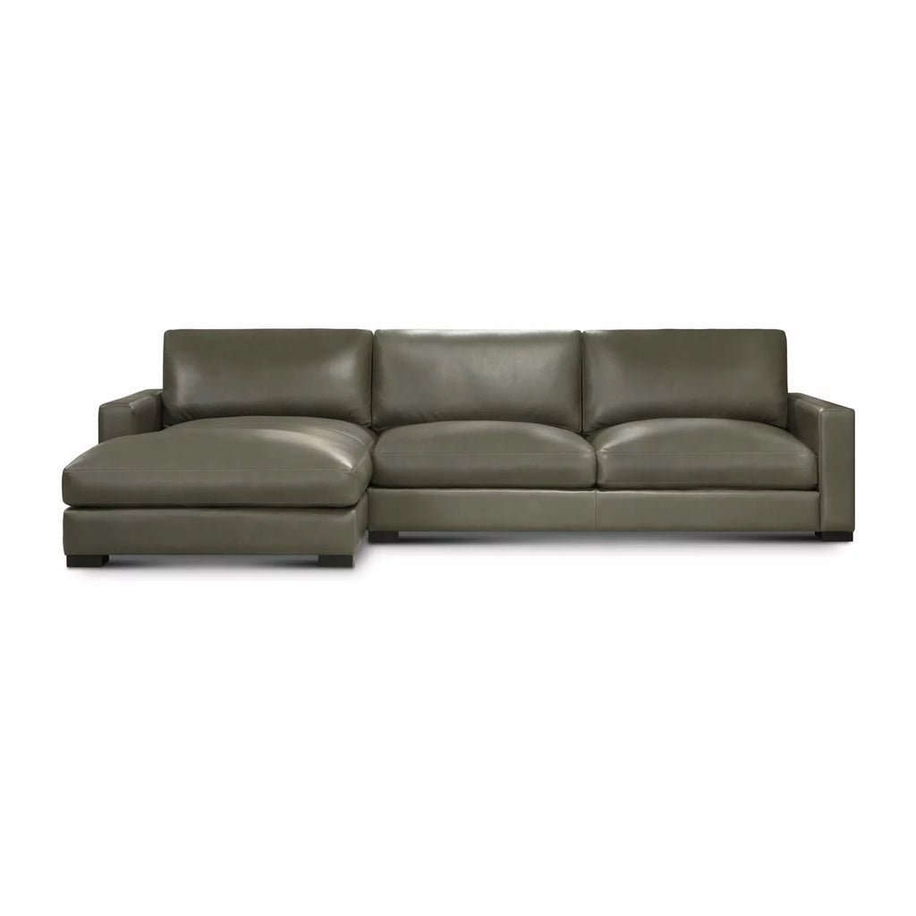 Leather Upholstered Chaise Sectional S7011