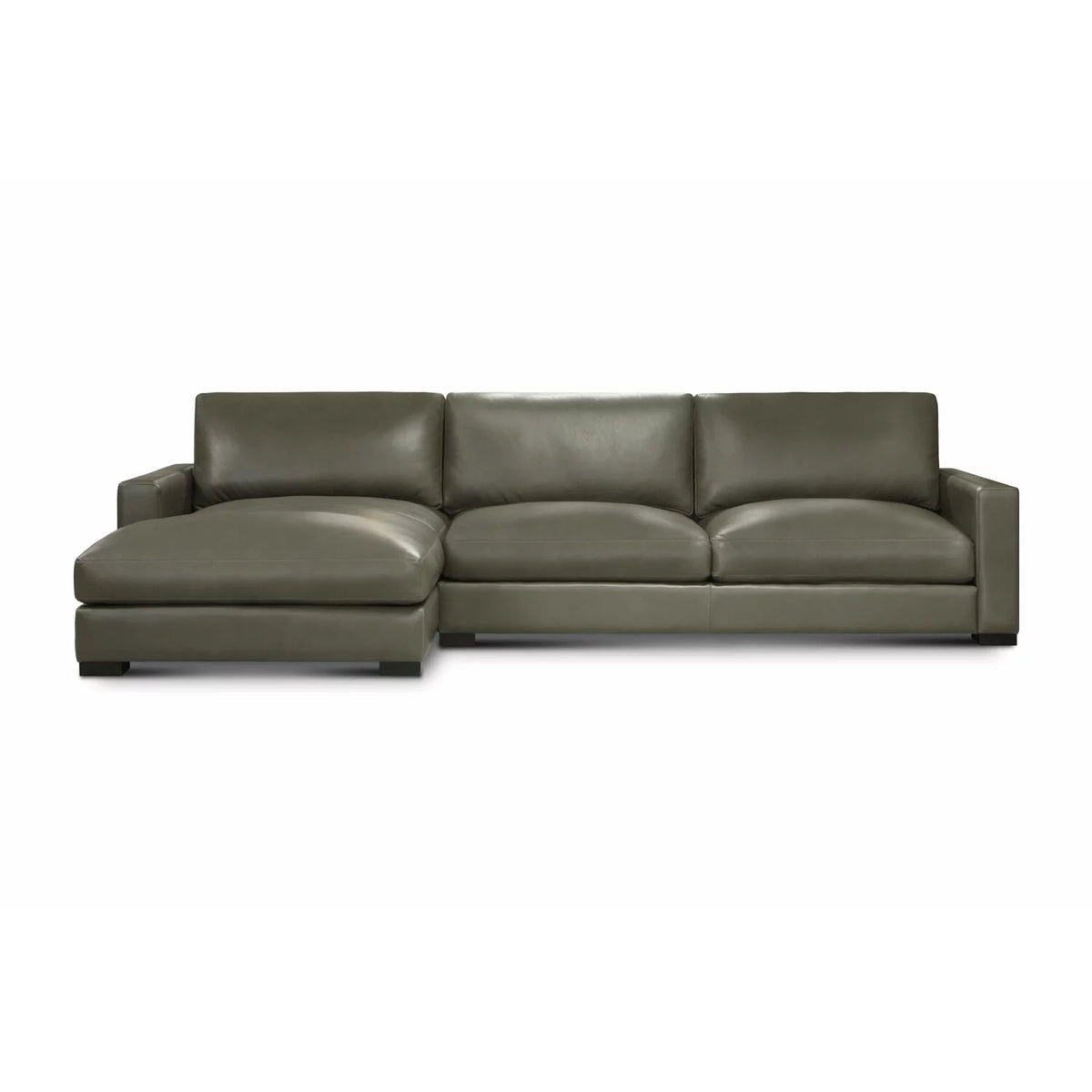 Leather Upholstered Chaise Sectional S7011