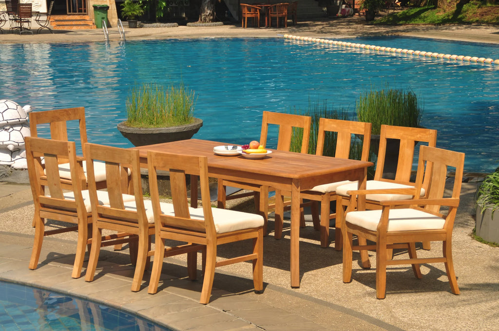 Grade-A Teak 8 Seater 9 Pc Dining Set U62409