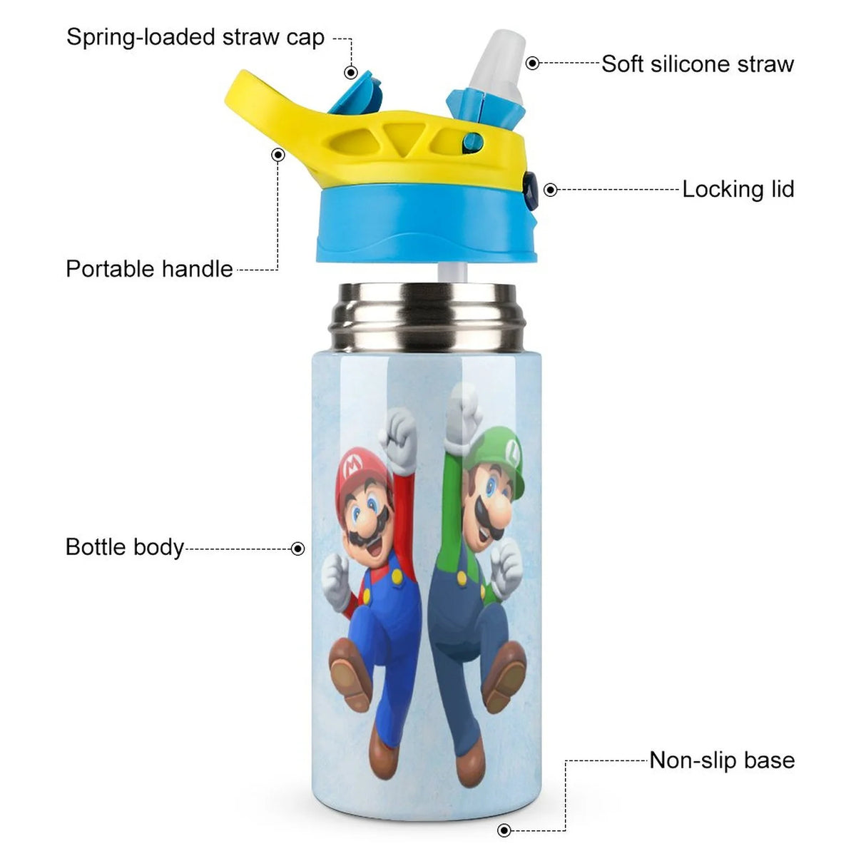 Insulated Stainless Steel Water Bottle with Straw W355