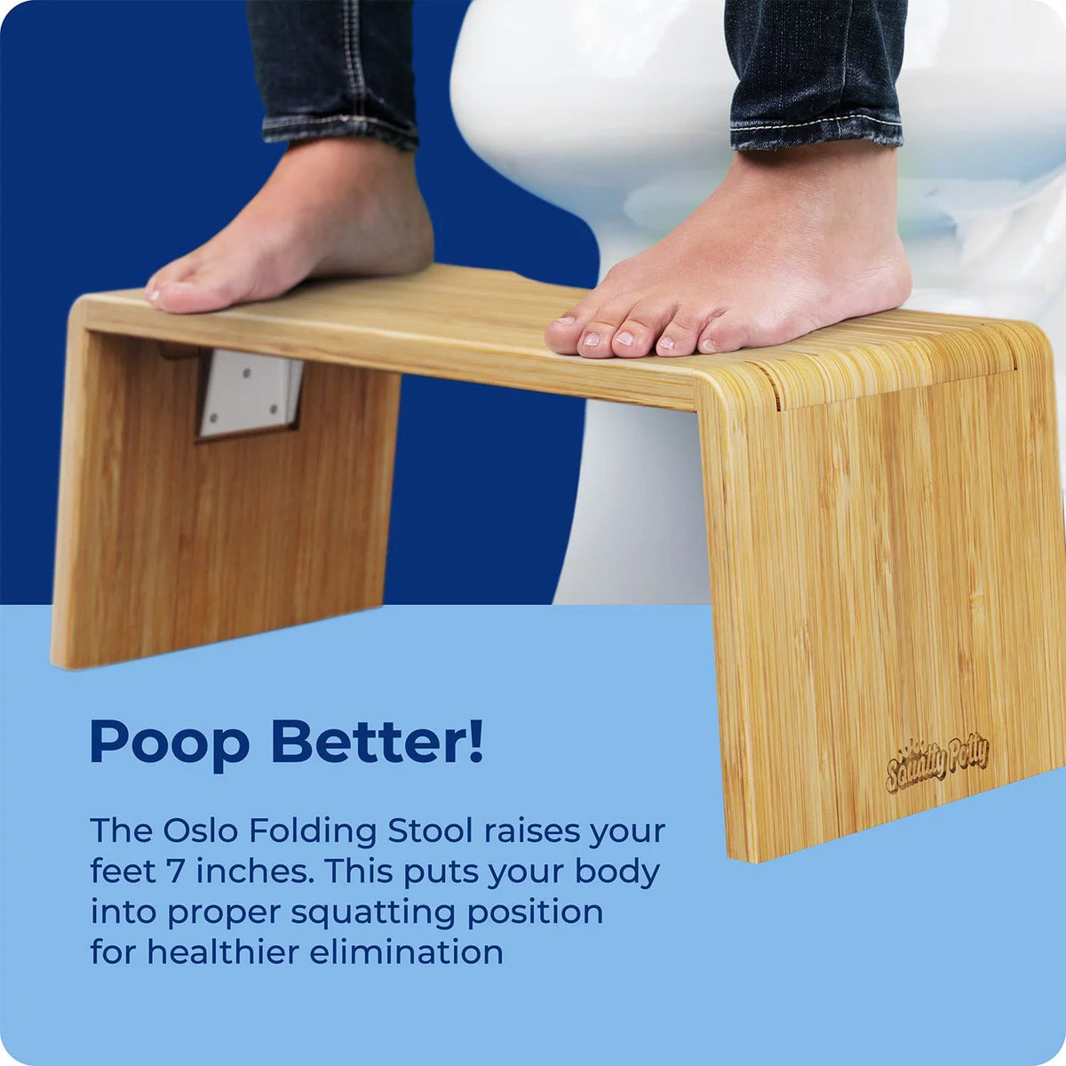 Folding Bamboo Toilet Stool 7 Inches N500392