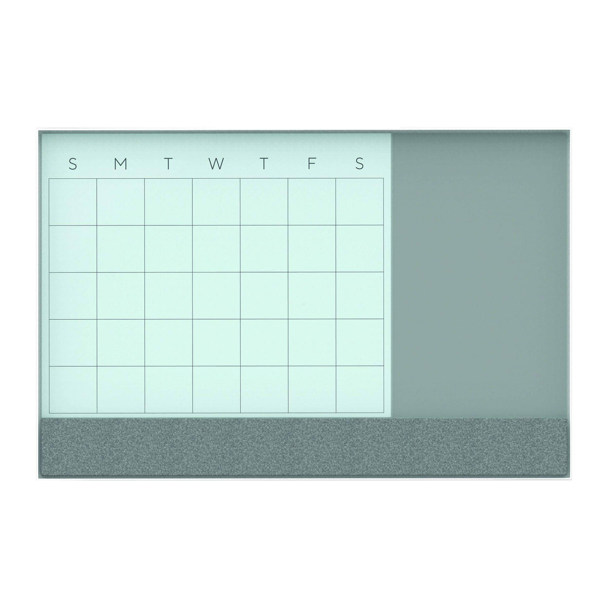Magnetic Glass Dry Erase Combo Board, 24 x 18, White Surface and Frame T3857